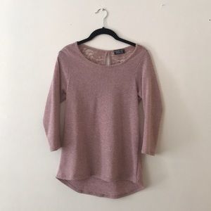 Papermoon quarter sleeve shirt with lace back